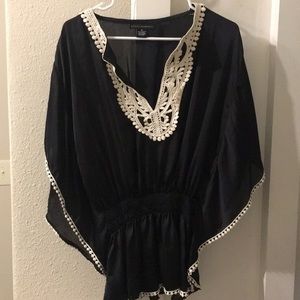 Black embroidered blouse